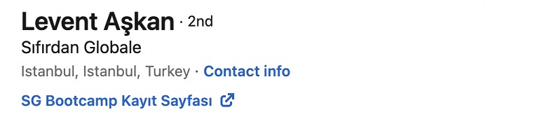 LinkedIn Profiline URL Ekleme