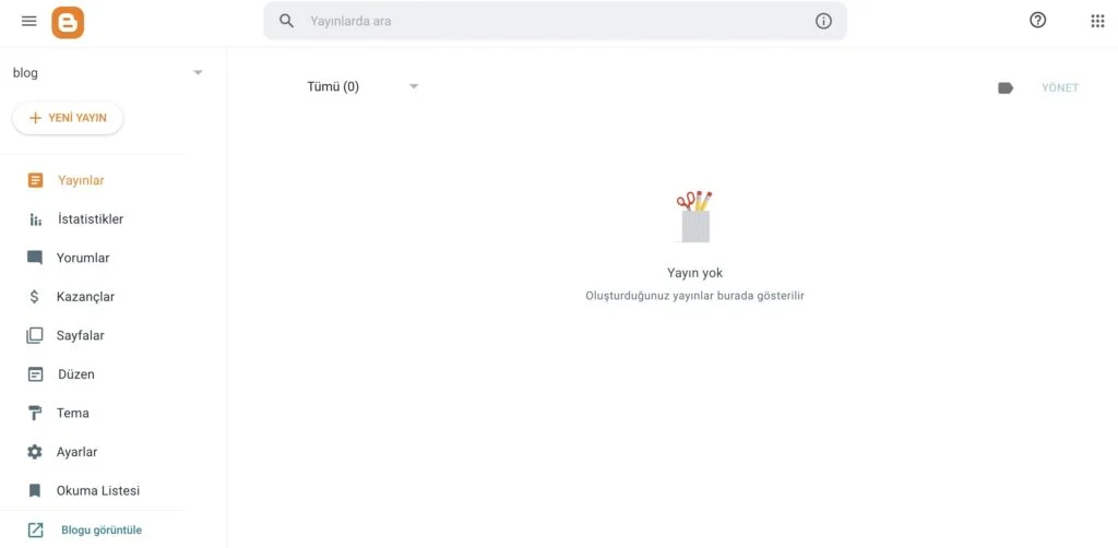 Blogger Kullanıcı Paneli